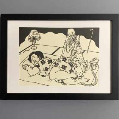 Japanese Kinbaku Art paint Artwork of Shibari Saeki Toshio printed 1972' - Image 1 of 2