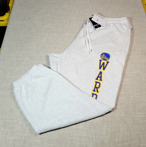 NIKE Men NBA Golden State Warriors Fleece Jogger Pant Heather Gray White 2XL 3XL Cover