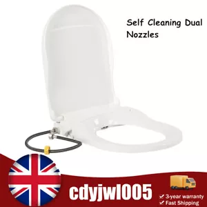 Non-Electric D-Shape Bidet Toilet Seat PP with Dual Nozzle Fresh Water Spray Kit - Picture 1 of 24