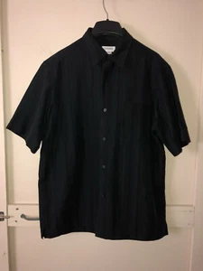 CONCEPTS By CLAIBORNE Large Button Down Men's Black Short Sleeve Dress Shirt EUC - Picture 1 of 3