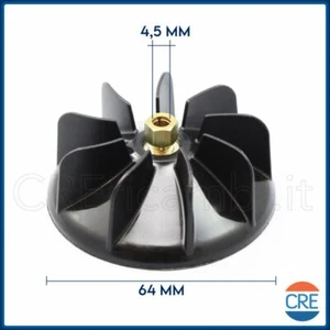 GAMMAPIU ELMOT Ventola Ribassata 64mm con Foro Dado 4,5 mm Phon Asciugacapelli