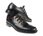 Scottish Black Kilt Shoes For Men - Handmade Genuine Leather Ghillie Brogues
