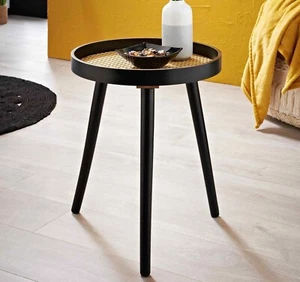 NUEVA mesa de centro redonda negra y roble con mesa de doble cara bandeja mesa - Imagen 1 de 8