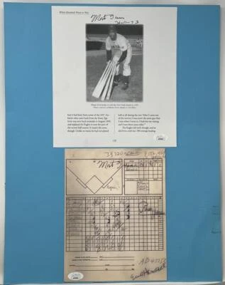 Monte Irvin HOF 73 Signed Autographed Scorecard Copy JSA Authentic - Image 1 of 3