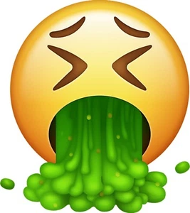 Emoji Sick Puke Iron On Transfer For T-Shirt & Other Light Color Fabrics #4 - Picture 1 of 4