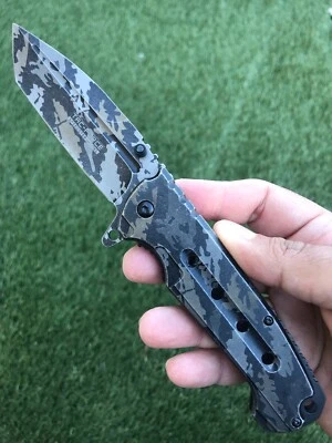 Navaja de bolsillo táctica asistida con resorte Tac Force 8,25" camuflaje caza EdcTD Foto 1 de 4