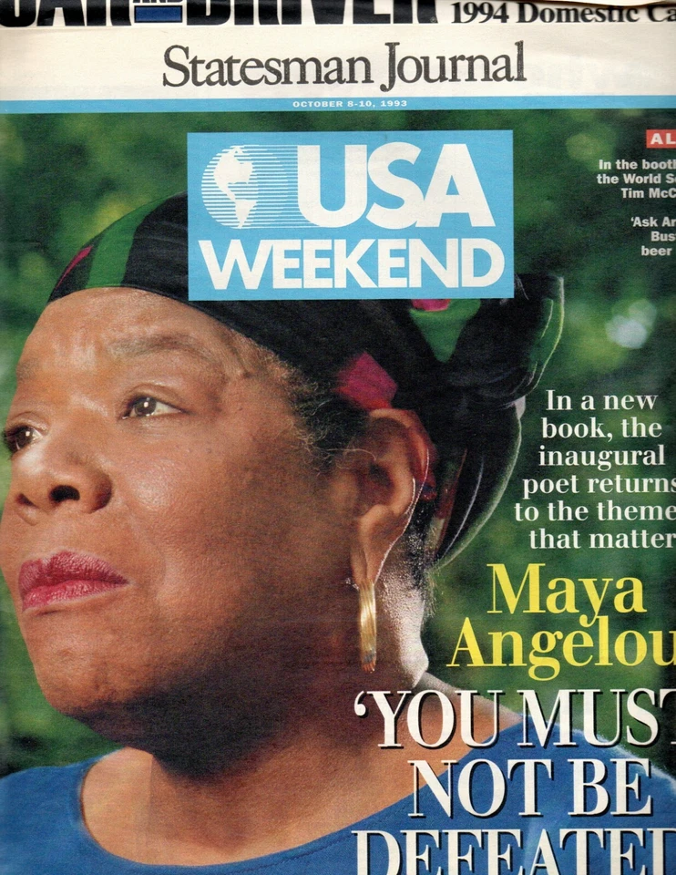 USA WEEKEND Oct 8-10 1993 Maya Angelou Tim McCarver 1994's New Cars Car & Driver - Image 1 of 1