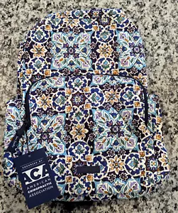 Vera Bradley Essential Large Backpack Lisbon Medallion Cool Work School Travel - Picture 1 of 6
