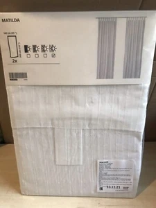 Ikea Matilda Light Filtering Sheer White Tab Top Curtains LONG 140x300cm NEW - Picture 1 of 9