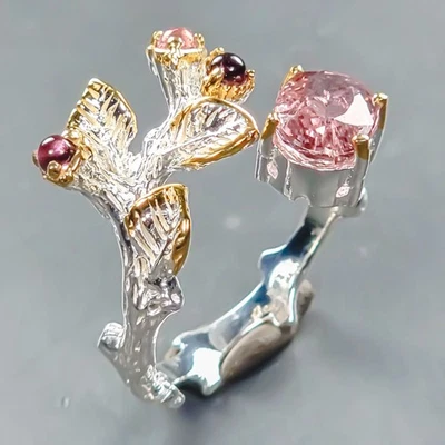 Jewellery Natural Tourmaline Ring 925 Sterling Silver Size 9.5 /R439837 - Image 1 of 4