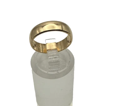 estate "Solid" 14k yellow gold 4.9mm wide  wedding band 3.4g sz 6 $800 #2002 - Image 1 of 4