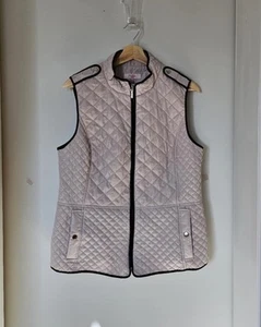 Millers Beige Zip Up Padded Vest With Black Trimmings Sz 12 Code: 039 - Picture 1 of 5