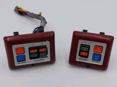 1983-1988 Ford Ranger Bronco II LH RH Master fechaduras elétricas de porta de janela OEM vermelho - Imagem 1 de 4