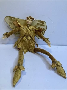 Mark Roberts Fairy Elf Gold Poinsettia Ornament Whimsical 13” - Picture 1 of 3