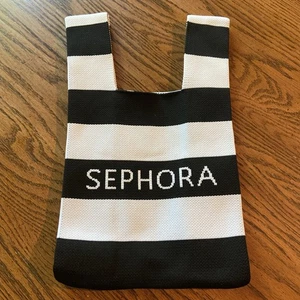 SEPHORA Limited Edition Black & White Stripe Knitted Tote Bag - Neuzustand - Bild 1 von 4