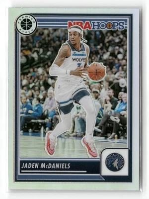 2023-24 Hoops Premium Stock #128 Jaden McDaniels Silver Prizm - Image 1 of 2