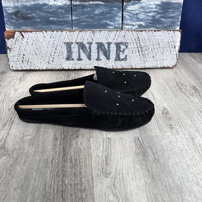 Minnetonka Leila Studded Suede Mule Womens 10 Slipper Moccasin Flat Shoe NEW - Image 1 of 4