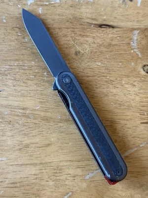 Swisstech Knives Gerundet 3" AUS8 Steel Flipper Carbon Fiber Folding Knife Used - Image 1 of 4
