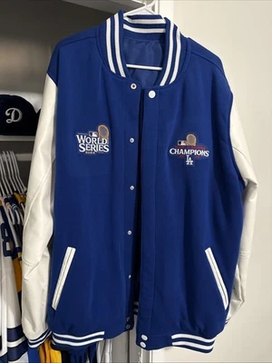 2024 La Dodgers World Series Reversable Letterman Varsity Jacket 3xl - Image 1 of 3