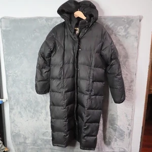 EDDIE BAUER Down Coat Womens Small 700 Fill Power Hooded Quilted Long Parka - Picture 1 of 13