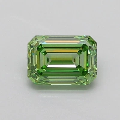 IGI Certifide Diamond 1.02 Carat Emerald Shape Fancy Vivid Green Color VS1 clari - Image 1 of 4