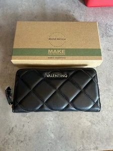 Mario Valentino Black Quilted Leather Style Purse Wallet NEW - Picture 1 of 6