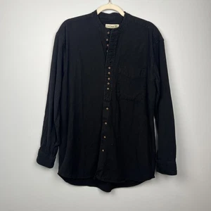 Civilian Traditional Grandfather Button Down Shirt Size Small Flax & Cotton - Picture 1 of 7