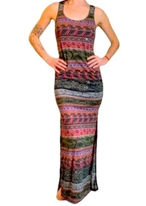 *NWT* American Eagle Sleeveless Boho Maxi Dress Women’s Size Medium Tribal Aztec - Picture 1 of 9