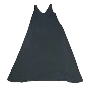 JEANASIS Maxi Abito Donna S Nero Classico Scollo V Foderato Tasca Canguro - Foto 1 di 11