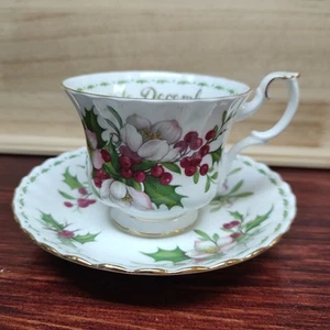 Royal Albert Bone China Flower Of The Month December Christmas Rose Cup & Saucer - Picture 1 of 8