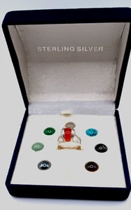 STERLING SILVER Interchangeable Gemstone Ring, 925, pre-owned - Picture 1 of 9