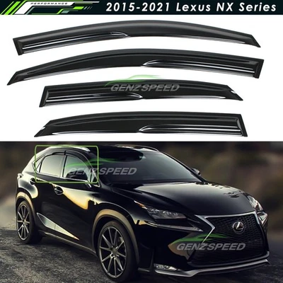 For 2015-2021 Lexus NX200t NX300h JDM Wavy Mugen Style Window Visors Rain Guards - Image 1 of 4