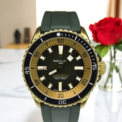 Reloj Hombre Breitling Superocean 42MM Esfera Verde Bronce N17375 N17375201L1S1 Foto 1 de 4