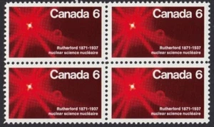 NUCLEAR ATOM SPLITTING = CANADA 1971 #534 MNH BLOCK of 4 - Bild 1 von 1