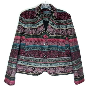 Koret Petite Women's Vintage Tapestry Print Blazer EUC - Size 12P - Picture 1 of 7
