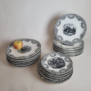 Boch La Louvière, Suite De 18 Assiettes - Batailles Napoléoniennes, Fin XIXème S - Picture 1 of 14
