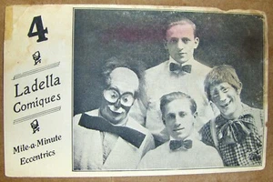 LADELLA COMIQUES CLOWN POSTCARD, 1910 well used - Picture 1 of 2