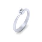 Simulated Princess Diamond Tapered Shank Promise Ring Dainty Engagement Ring Her