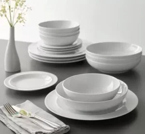 White by Denby 16 Piece Porcelain Dinnerware Set - Picture 1 of 8
