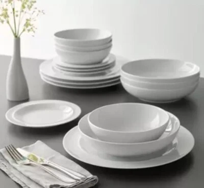 White by Denby 16 Piece Porcelain Dinnerware Set - Image 1 of 4