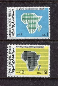 Somalia 372-373, montado sin montar o nunca montado, mapa de África y sistema de telecomunicaciones 1971. x27916 - Imagen 1 de 1