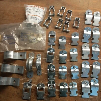40+ Pc Lot Of Clamps And Straps B-line Viking-T Halex - Image 1 of 4