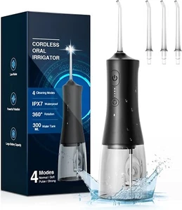 Water Flosser 300ML Water Dental Flosser for Teeth Cordless Dental Oral Irrigato - Picture 1 of 6