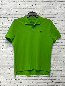 Express Polo Shirt Men's Size L Bright Green and Black Embroidered Logo Comfort