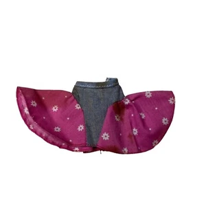 Barbie Skirt Pink White Floral Flower Denim Jean Skirt - Picture 1 of 4