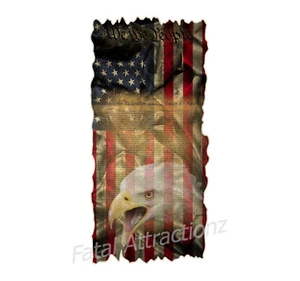 Distressed We The People American Flag Vinyl Decal sticker statement eagle - Imagen 1 de 1