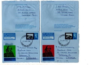 QEII 1964 6d Aerogram Air Letter FDC Shakespeare Festival Red Green A15 A16 - Picture 1 of 4