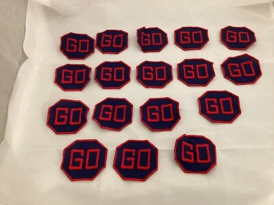 17 GO Octogonal Red and Blue Embroided Patches Lot - Image 1 of 4