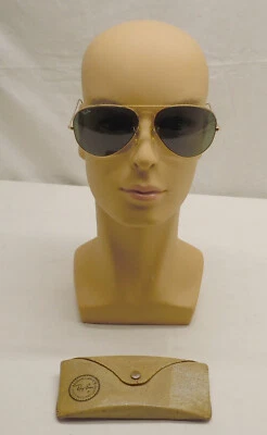 Vintage Ray Ban Large Aviator Gold Frame B&L Green Lenses Sunglasses 62L 114 - Image 1 of 4