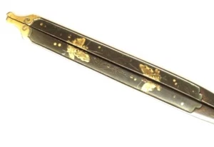 Japón antiguo era Edo mariposa wari Kogai Shakudo espada tkatana armadura kozuka  - Imagen 1 de 10